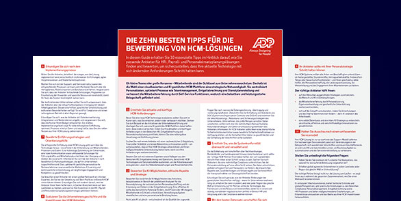 Die zehn besten Tipps für die Bewertung von HCM-lösungen